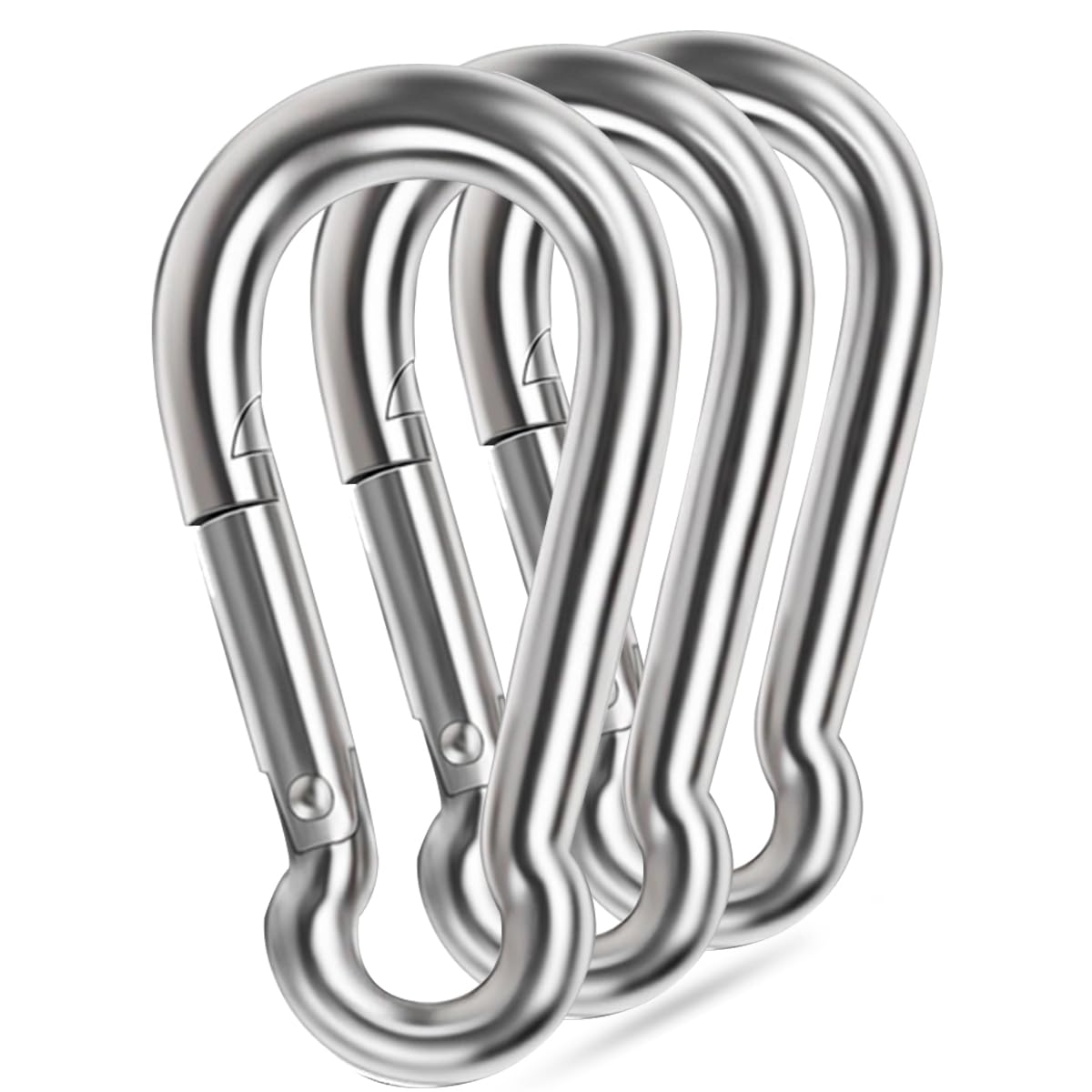 Large Spring Snap Hooks, 304 Stainless Steel Carabiner Clip Heavy Duty Rope Connector Link Buckle 1/2 3/8 Clip for Gym Equipment Hammock Swing (5.5inch(M12)-3Pcs)