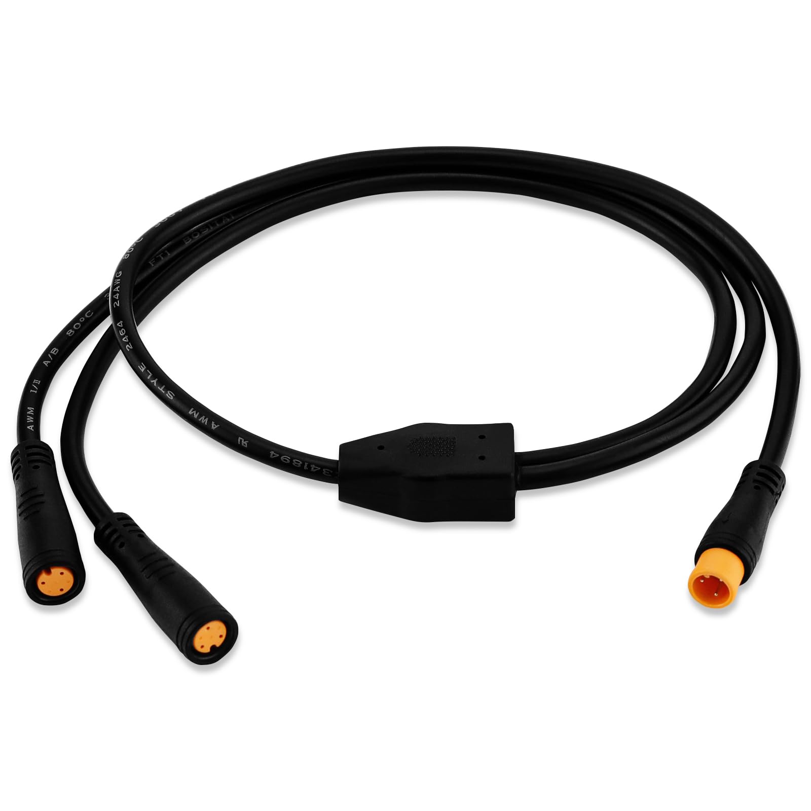Y-Splitter 1T2 Cable for BAFANG BBS Mid Motor Y-splitter Extending Wire with 3 Pin Connector for Electric Bicycle Kit