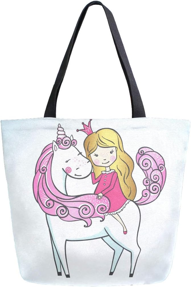 Bolsas de tela de algodón reutilizables para escuela, princesa