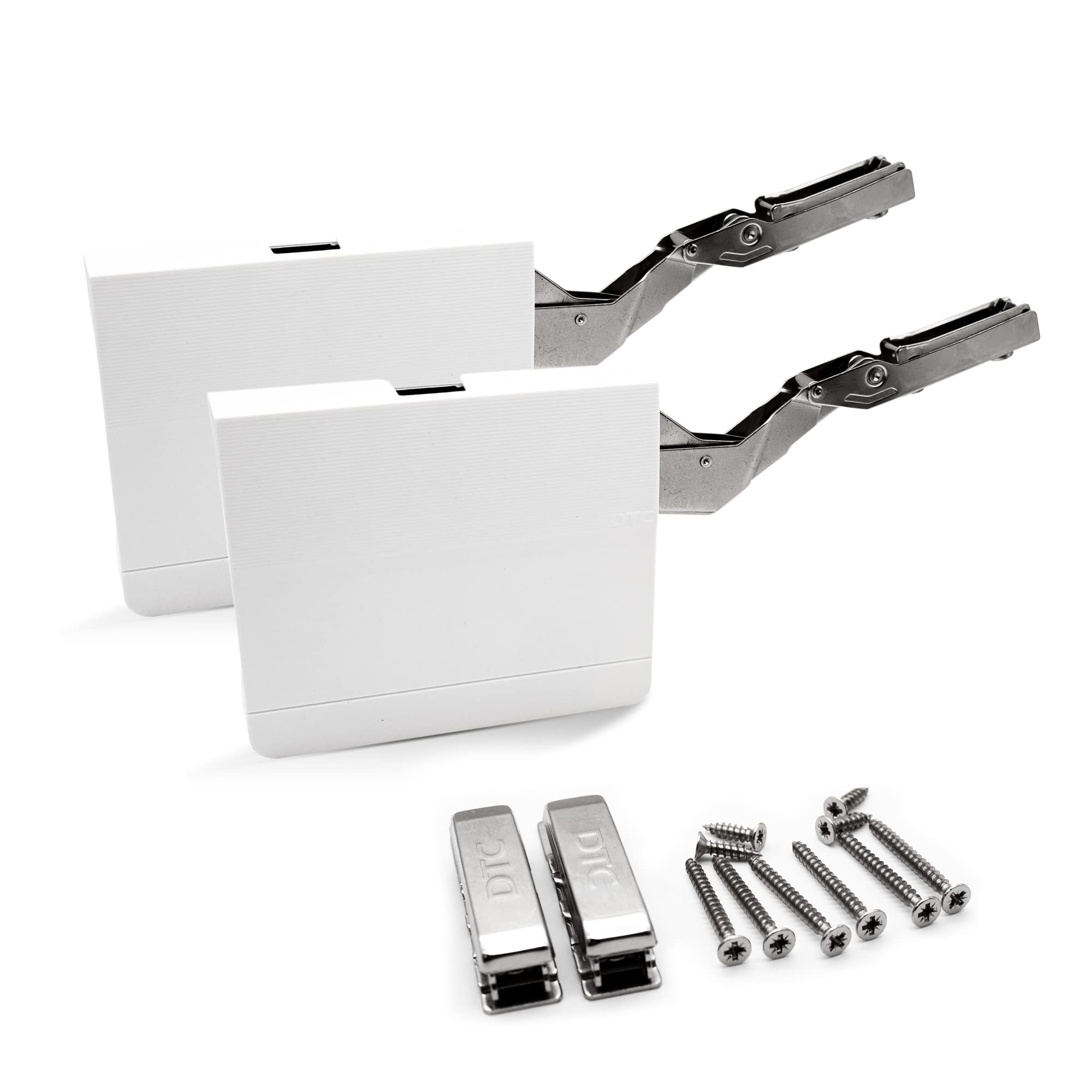 DOJA Barcelona | Front Lift Fitting Hinge for Flaps | 2 Pack | Lift Fitting 250-400mm | Flap Hinge with Locking 480-1250 Force | Flap Fittings / Front Lift Fitting Hinges Foldable