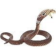 Simulated Snake Figurines Realistic Cobra Model Fake Python Plastic for Collection Educational Props Wildlife Animal Gag Toy Halloween Decor 6x4x2.5cm 0.009KG