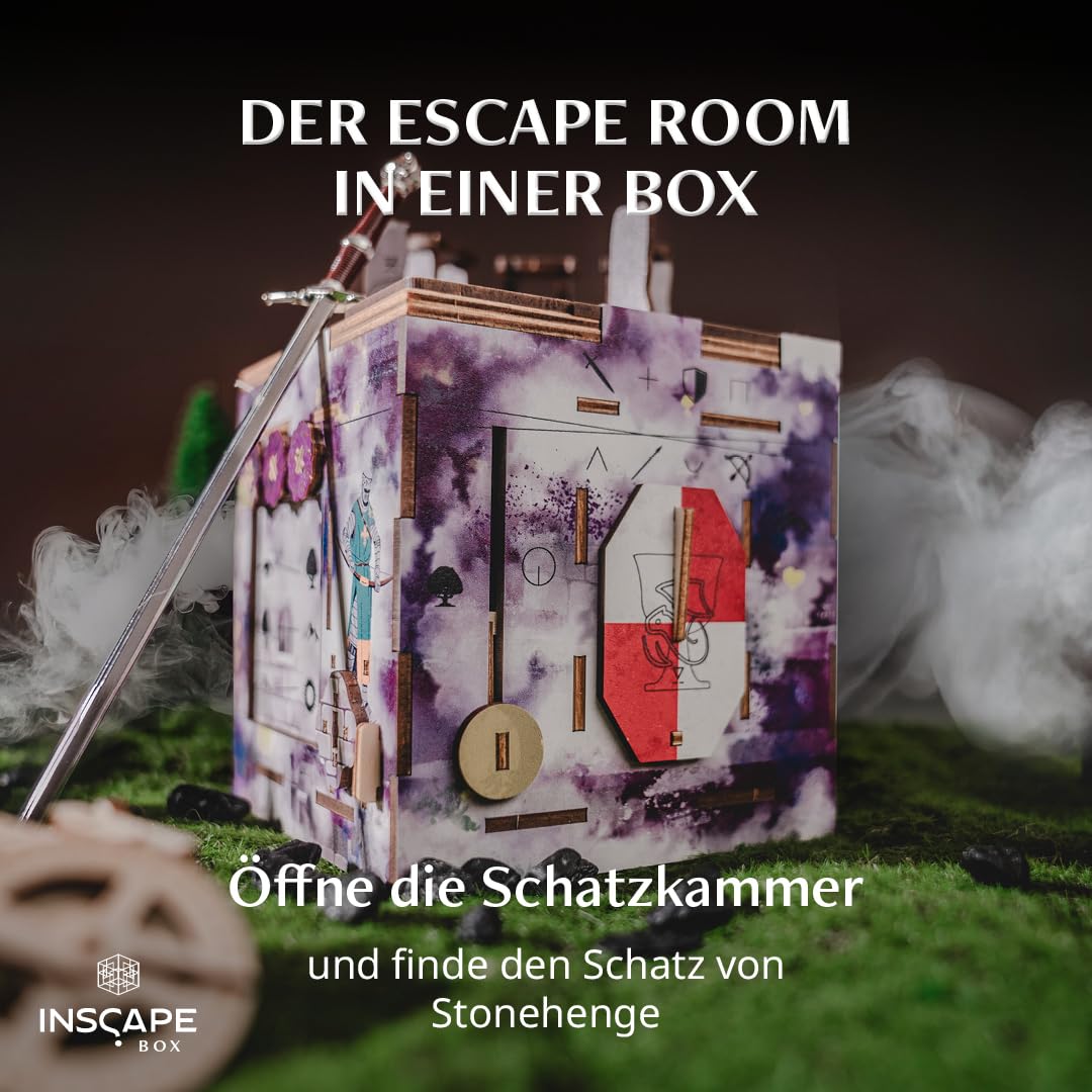 INSCAPE Cluebox Stonehenge´s Legacy interaktives 3D Holzpuzzle mit geheimen Mechanismen - Erlebe das Escape Room Spiel– Ideal für Rätselfans und Erwachsene - Rätselbox - Puzzle Box - Geschenk 7