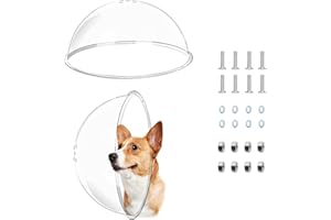 KEAJUIDY 2 PCS Dog Fence Window with Air Holes, Clear Acrylic Pet Dome View, Bubble Peek Window Playground Doggie Fence Window, Inside Length 11.8 Inch and Deep 6 Inch, for Dog Cat