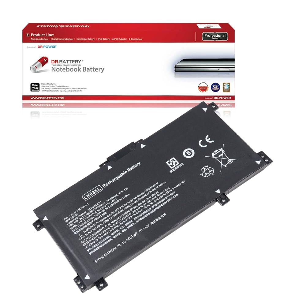 DR. BATTERY LK03XL Laptop Battery for HP Envy X360 15-BP 17-AE 17T-AE 17-BW 17M-BW 17-CE 17T-CE 17T-BW 15M-BP 15-BQ 15M-BQ 15M-CP Series 916814-855 L09281-855 HSTNN-UB7I [11.55V]