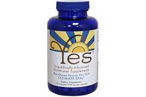 ULTIMATE EFAS Plant Based Fish Oil Alternative YES Omega 3 & 6 Fatty Acid - Burpless - DHA, EPA, SDA - Cholesterol, Heart, Skin, Energy, Eyes, Immunity Support by YES (120 Gel caps)