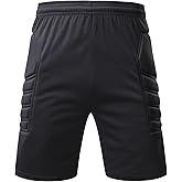 WEANGCW8238JIAN Boys Padded Soccer Goalie Short Sweat-Wicking Protective Goalkeeper Shorts with Adjustable Waist