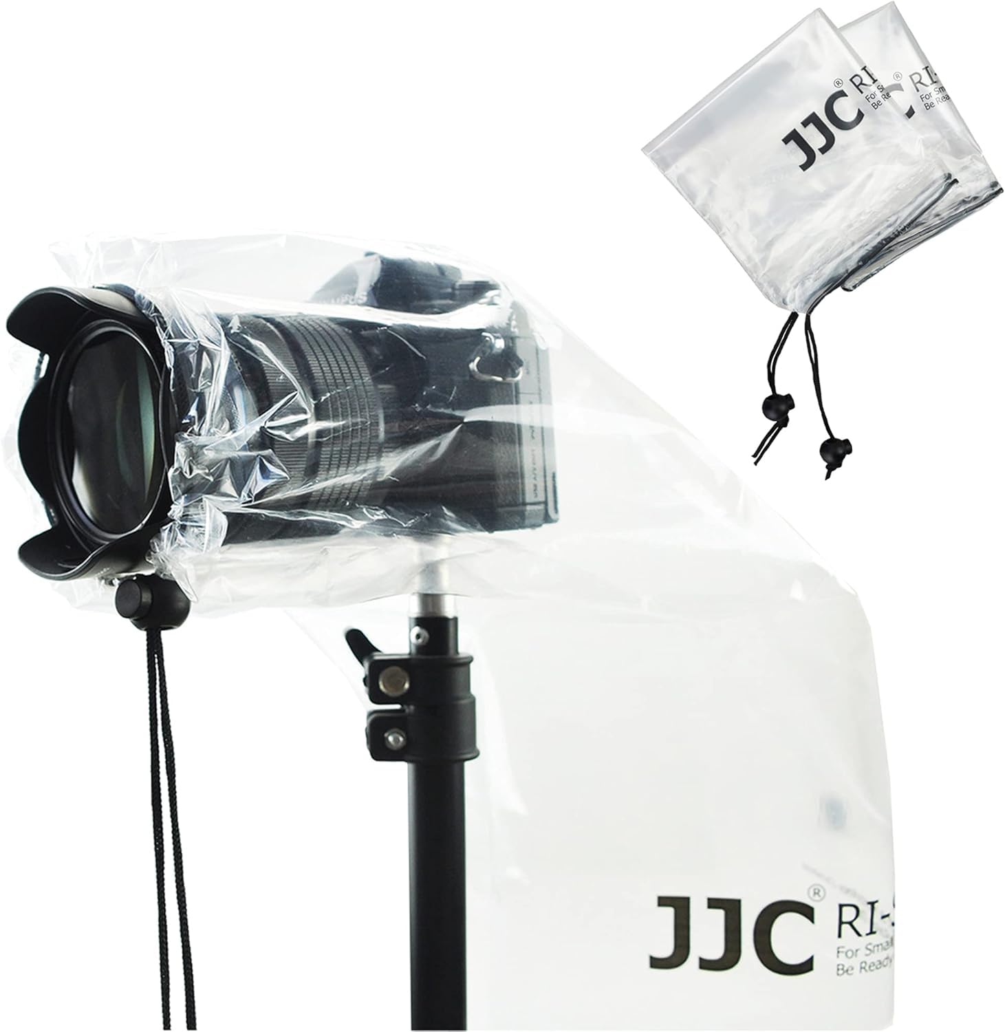 2 Pack JJC Camera Rain Cover Rain Coat Waterproof for Sony Nikon Canon Fuji and more DSLR & SLR Camera with lens up to 18"/45cm Long, Camera Rain Sleeve