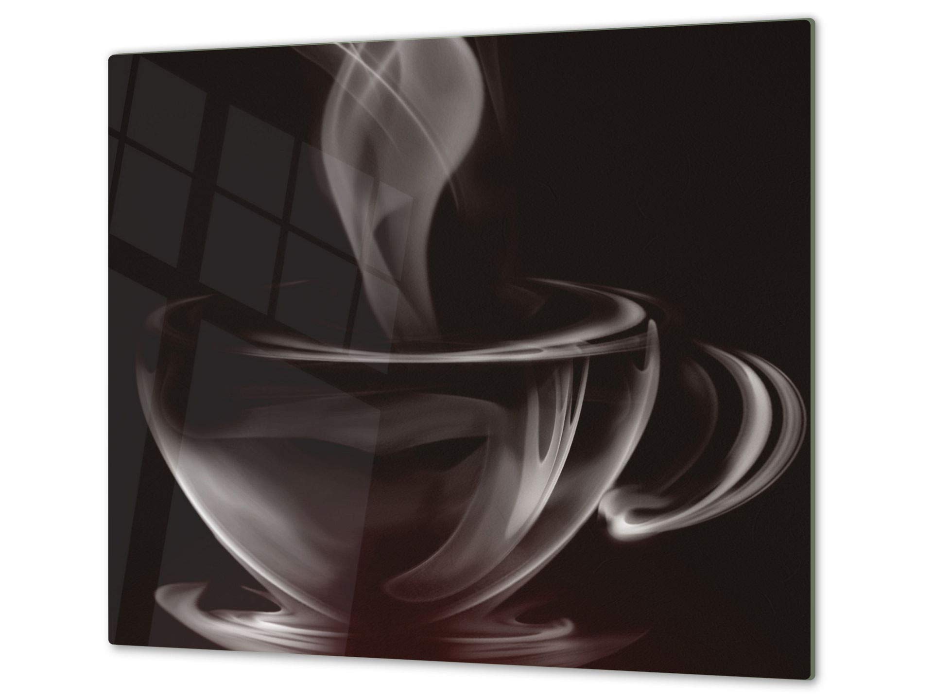 Kitchen Board & Induction Cooktop Cover – Glass Pastry Board; Measures: Single: 23,62” x 20,47”; Double: 2X 11,81” x 20,47”; D05 Coffee Series: Coffee 6