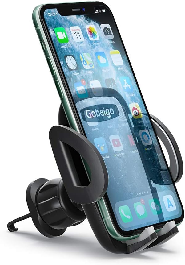 Air Vent Car Phone Holder Car- Gobeigo Universal Vehicle Cell Phone Mount Cradle with Adjustable Clip Compatible with iPhone 11 Pro Max/XR/XS Max/XS/X/8/8 Plus/7/7P,Galaxy S10/S10+/S9/Note 9 and More