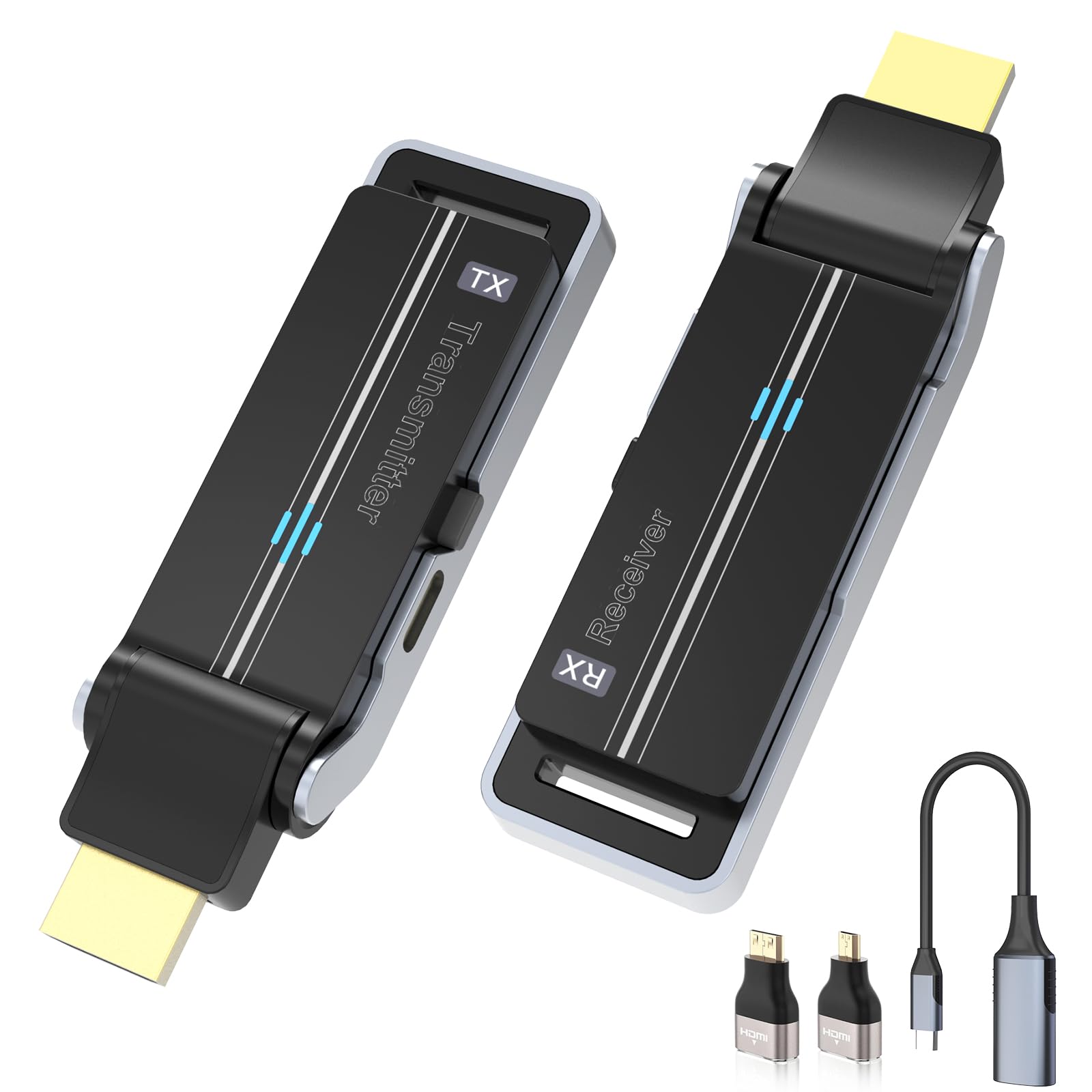 Photo 1 of *MISSING PARTS UNKNOWN*
Wireless HDMI Transmitter & Receiver Kit with Heat Dissipation, 90° Bendable Interface, Dual-Band 2.4G/5G - Stream Video & Audio from Laptops/TV Boxes/Projectors to Monitors (Equip USB-C to HDMI)