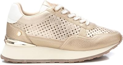 - Ténis Dourados Femininos - Calçado Confortável e Versátil - Moda Casual - Modelo 14377901 (Tamanho 38)
