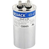 BOJACK 35 uf 370V 450V AC CBB65 Motor and Fan Starting Round Capacitor 35 MFD 10000AFC