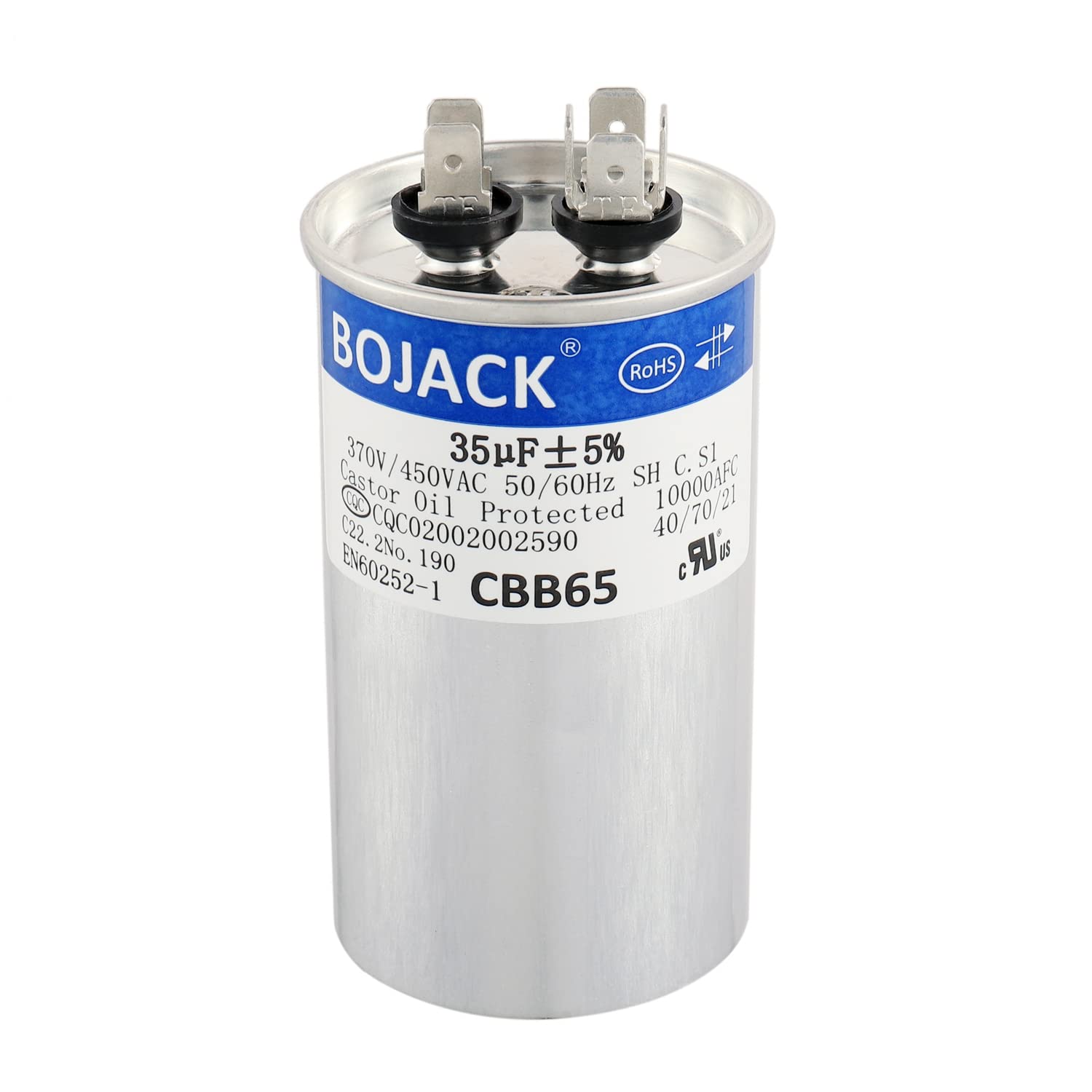 Photo 1 of BOJACK 35 uf 370V 450V AC CBB65 Motor and Fan Starting Round Capacitor 35 MFD 10000AFC