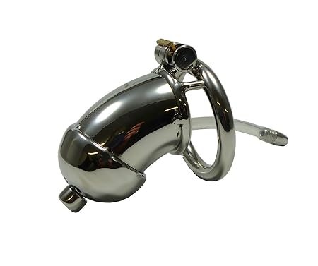 Edelstahl Keuschheitskäfig Peniskäfig Harnröhren Dilator Metall Dilatator Erotik Sexspielzeuge für Männer (KK12) (Ring Ø 45 m