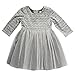 Youngland Girls' Sweater Knit to Mesh Fashion Dress with Rhinestone Waist