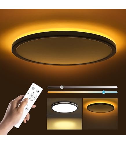 DELight 36W 15 Modern Dimmable LED Ceiling Light Square Aluminum Flush Mount Remote Control Bedroom Living Room