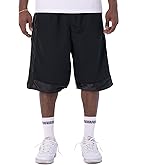 Pro Club Men's Heavyweight Mesh Basketball Shorts, Black, 7X-Large