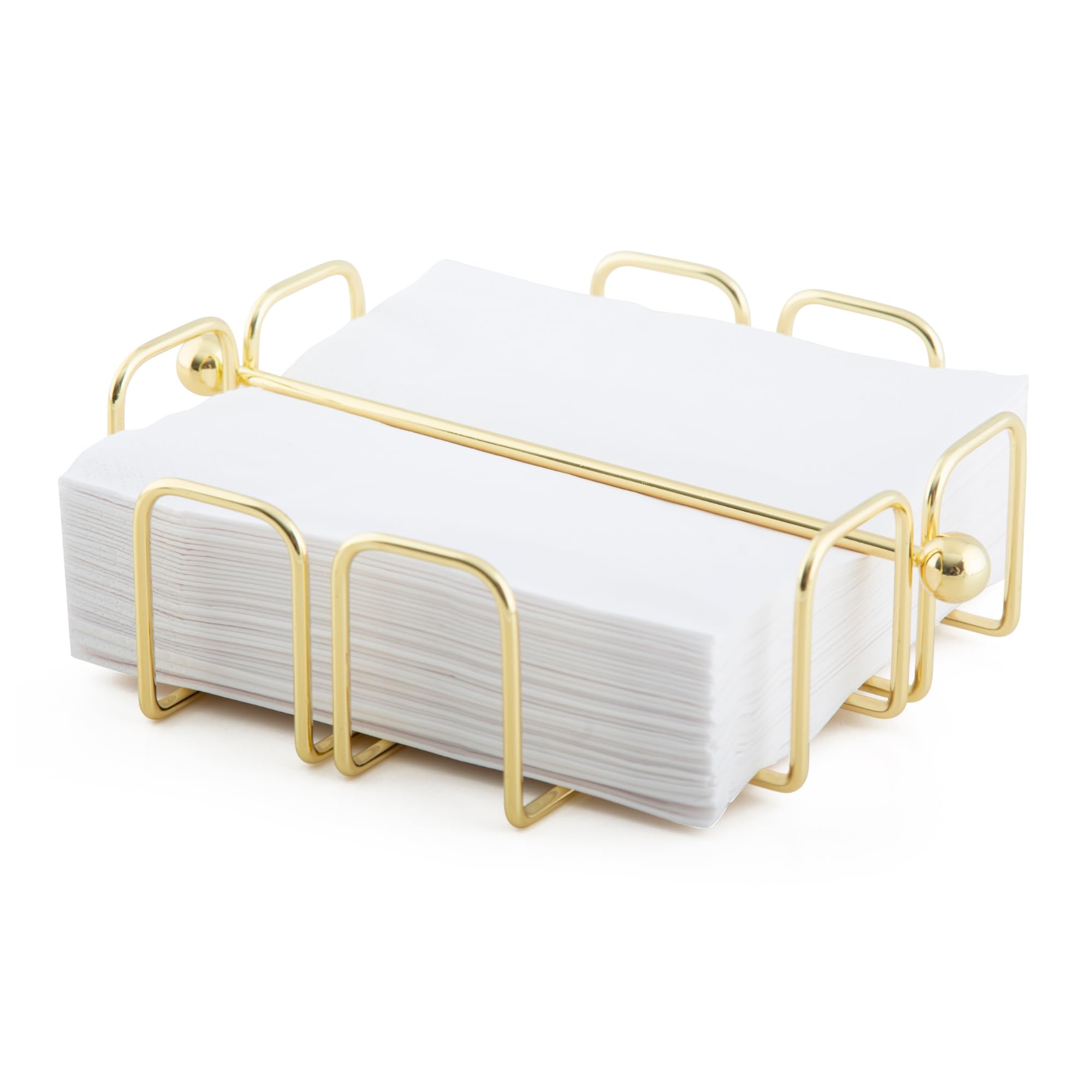 simplywire – Napkin/Serviette Holder with Weighted Bar – Light Gold Colour Coated Steel
