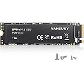 Vansuny 1TB NVMe M.2 Internal Solid State Drive PCIe 3.0 TLC M.2 SSD 3D NAND 2280 Speed up to 3400/2900MB/s Internal Solid St