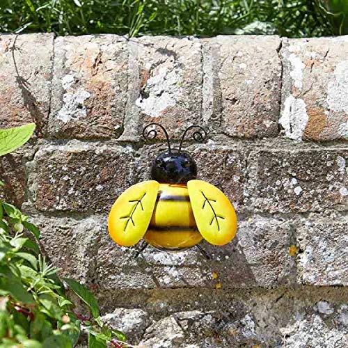 Garden Mile Bumble Bee Metal Garden Ornaments Outdoor Wall Art For Walls Fences Etc Long Lasting Hanging Garden Ornaments For Outdoor Indoor Hand Painted Metal Wall Art For Wall Decor