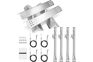 Uniflasy Replacement Parts Kit for Nexgrill 720-0830H, 720-0830D, 720-0783E – Stainless Steel Burner, Heat Plate, Igniter Set – Compatible with Kenmore, Members Mark, BHG, and More