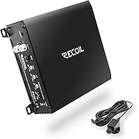 Recoil DI600.1 Class-D Car Audio Mono-Block Subwoofer Amplifier, 1200 Watts Max Power, 2/4 Ohm Stable, Mosfet Power Supply, R