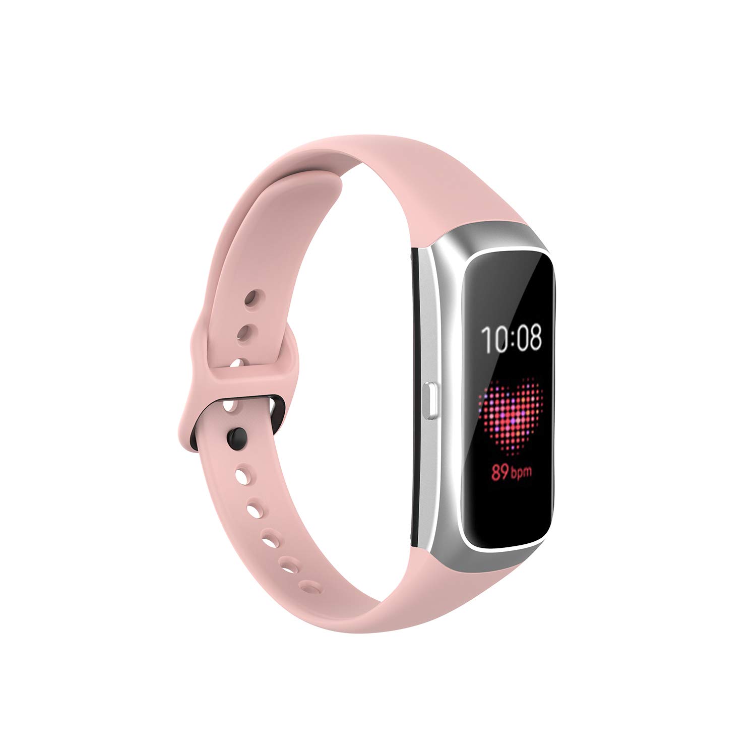 KOMI Straps Compatible with Samsung Galaxy Fit SM-R370, Soft Silicone Fitness Replacement bands(pink)