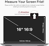 BERSEM 16 inch Laptop Privacy Screen Filter 16:9 Anti Spy Anti Glare Anti view 6