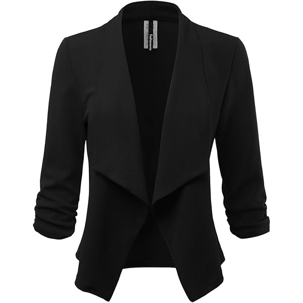 Hybrid & Company Womens Casual Work Office Open Front Blazer