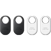 Samsung Galaxy SmartTag2, Bluetooth Tracker, Locator Tracking Device, Item Finder for Keys, Wallet, Luggage, Use w/Phones Tablets Android 11 or Later, 2023, 4 Pack, 2 Black, 2 White