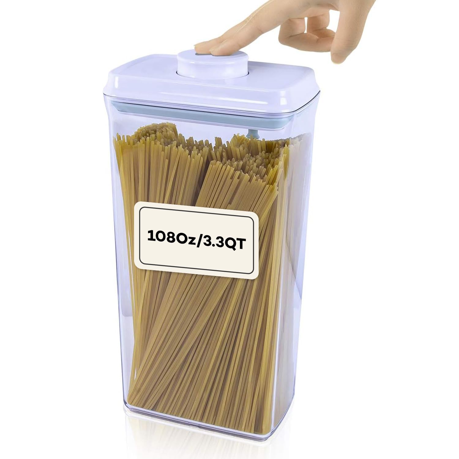 iChewie - BopTop (1pc - Spaghetti/Cereal) Airtight Food Storage Container – Mechanical Silicone Seal Canister - BPA-Free - 3200ml — image 1