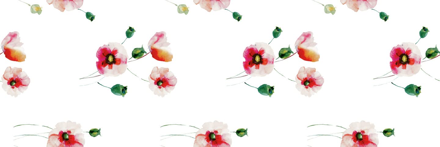 d-c-fix PVC-Free Poppyfield Oilcloth Tablecloth - 110 cm x 140 cm, Square - Washable, Waterproof, Easy to Clean & Stain Resistant - Floral Pattern - Perfect for Dining Table, Outdoor Camping, Picnic