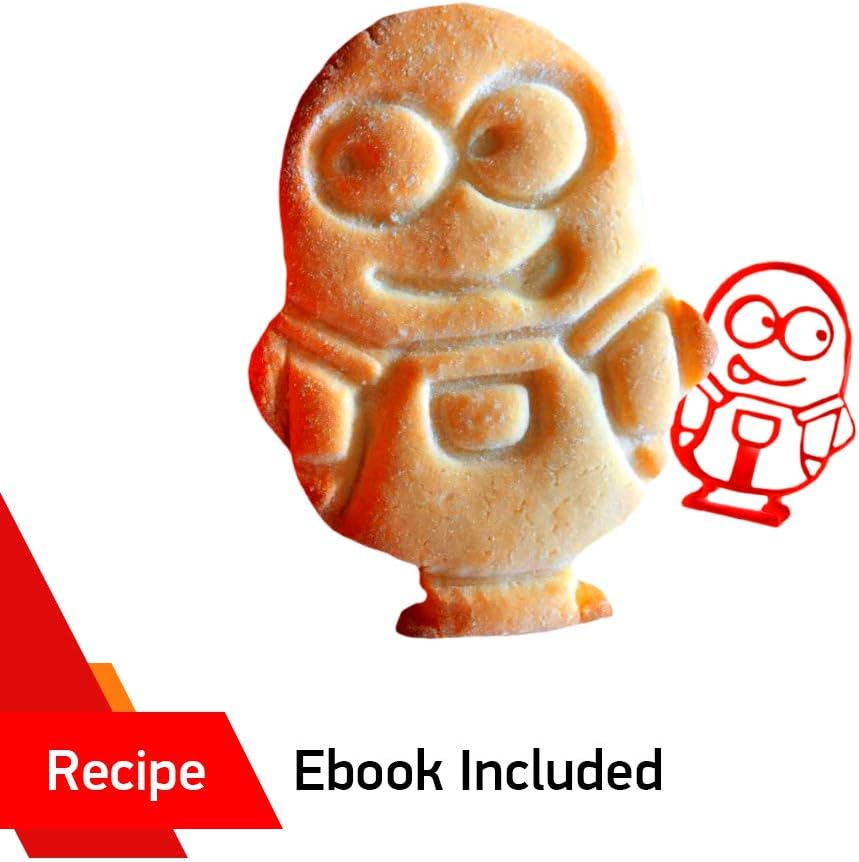 Cookie Cutters set by WNF Craft - Safe 3d plastic molds of Marvel Superhero Spiderman Minion - Variety of Large Baking Shapes - Perfect for Birthday Halloween and Holiday Parties - Recipes Inside