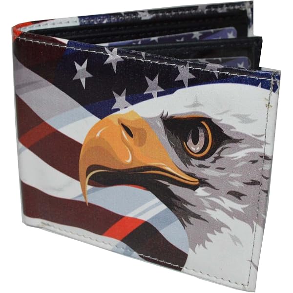 CTM Men's Vintage American Flag Bifold Wallet - RFID Blocking, Leather, Multiple Card Slots & ID Windows