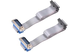 uxcell IDC Wire Flat Ribbon Cable DB15 Male to FC-16 Female Connector 2.54mm Pitch 20cm Length 2pcs