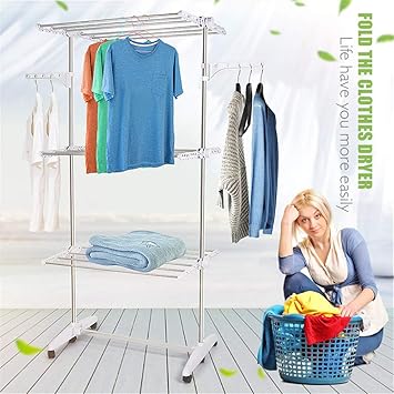 Turefans Wäscheständer，Extra Large， 3 oder 4 Schichten, Edelstahl, Kann