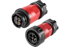 CNLINKO YM-20 4 PIN Industrial Waterproof Connector,IP68 Circular Connector,PBT Plastic Shell Quick Plug Aviation Connector M20 Male Plug and Female Plug