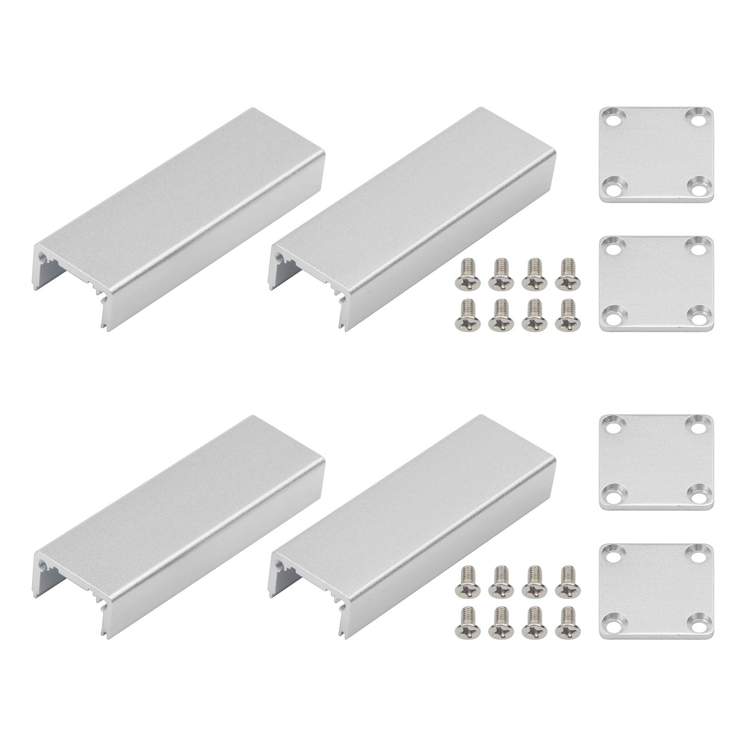 Unxuey 2pcs Project Box Waterproof Junction Box Drawing Aluminum Case Electronic Instrument Enclosure for DIY Circuit Board PCB Power Amplifier Case 25x25x80mm (WxHxL)