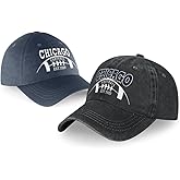 Embroidered City Vintage Classic 2-Pack Washed Denim and Color Snapback Caps for Men Women, Adjustable Fans Baseball Cap