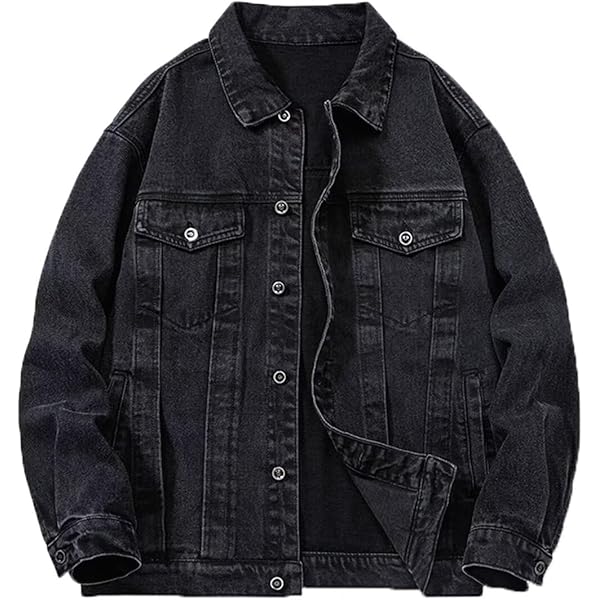 DGKaxiyaHM Men's Washed Vintage Fashion Denim Jacket Classic