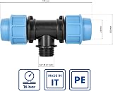 BFG HYDROBIL VZ-6IND-Y57V Blue/Black PP Plug-In Pipe Connector 25mm 1/2" view 3