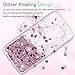 LeYi for Galaxy S6 Case with Tempered Glass Screen Protector Girls Women, Glitter Bling Shiny Moving Quicksand Liquid Clear TPU Protective Phone Case Cover Samsung Galaxy S6 ZX Rose Gold