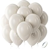 Bezente White Sand Latex Party Balloons 100 Pack 12 inch | Sand White Boho Balloons for Easter Engagement Birthday Wedding Gender Reveal Party Decoration