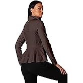 ACEGOLFS Womens Ruffle Athletic Jacket Lightweight Long Sleeve Full Zip Golf Jacket Pockets Ladies Workout Top Hiking UPF 50+