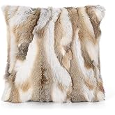 yingda1992 Rabbit Pelt Sofa Pillow Case Home Living Room for Decorative Fur Cushion Cover Throw Pillows Covers Case (Yellow) 16in×16in