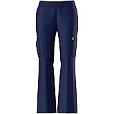 Women's Stretch Flare Leg Scrubs Pants Full Elastic Waistband Stretch Fabric,Medical Uniforms Pants with Multiple Pockets