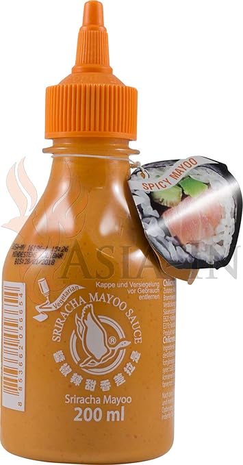 Sriracha, Mayo, Chilicreme, wÃ¼rzig-scharf, Flying Goose 200ml plus Original Asia-In Langkorn Duftreis aus Thailand (100g)