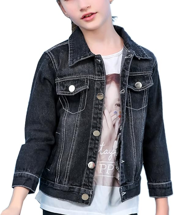black and blue jean jacket