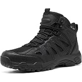 SHULOOK Men's Waterproof Hiking Boots Non-Slip Lightweight Mid Top Ankle Boot Breathable Hiker Trekking Shoes