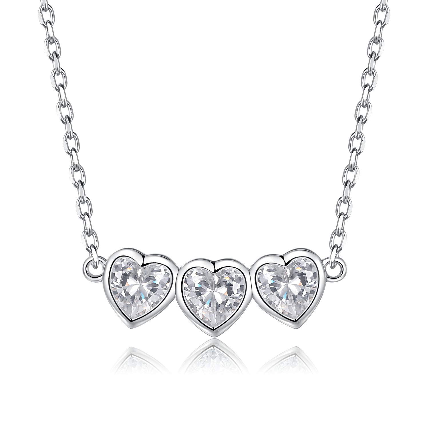 925 Sterling Silver April Birthday Necklace for Women - Heart Birthstone Choker for Daughter & Girls Birthday Anniversary Jewelry Gifts